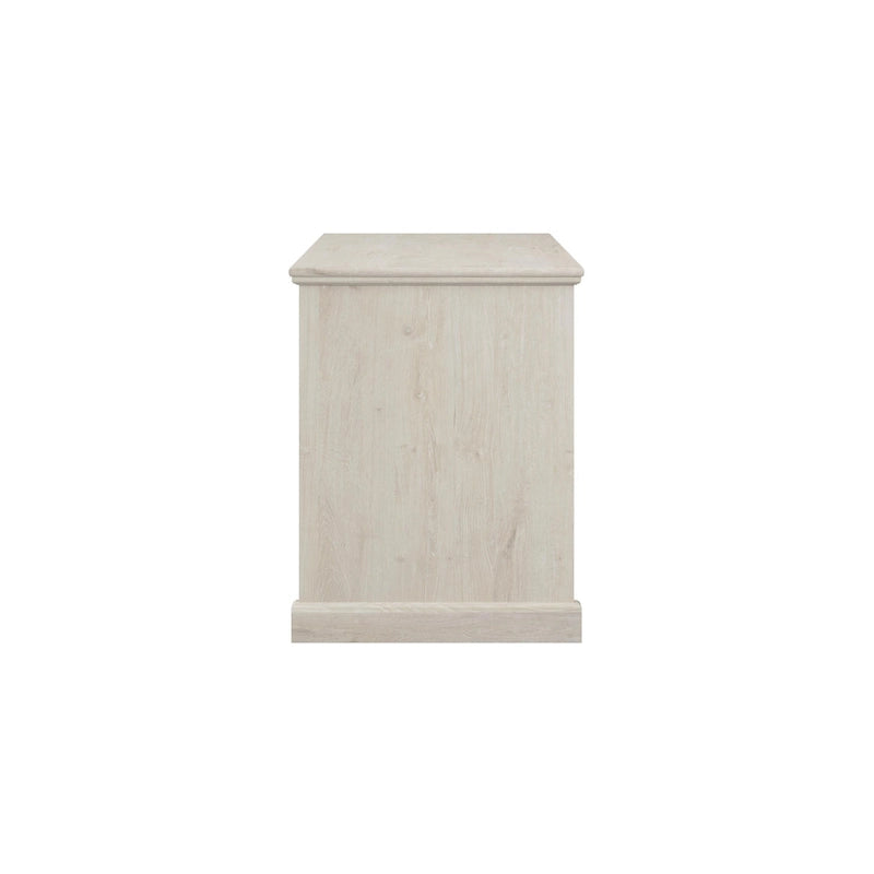 60-Inch Farmhouse Desk with Storage Cabinet and Tempered Glass Door