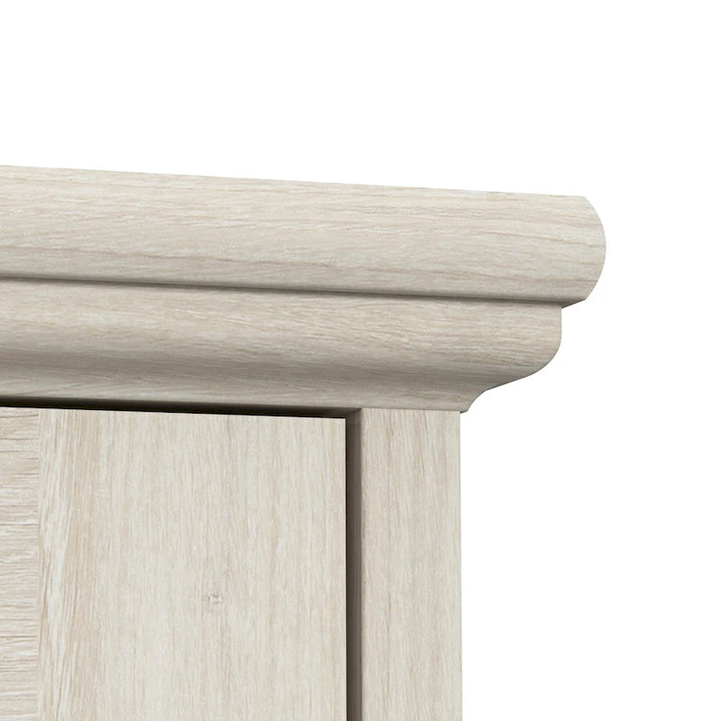 60-Inch Farmhouse Desk with Storage Cabinet and Tempered Glass Door