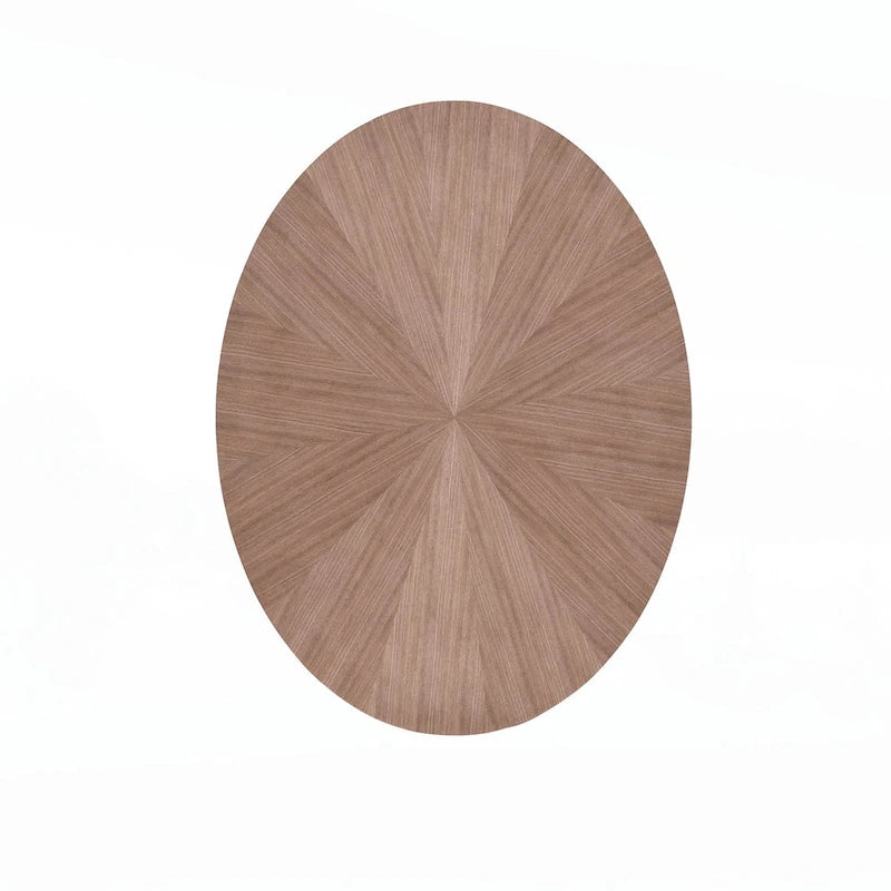 Round Dining Table with Solid Wood Base, Walnut Finish