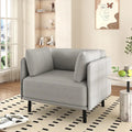 Wide Faux Leather Lounge Chair with Metal Legs