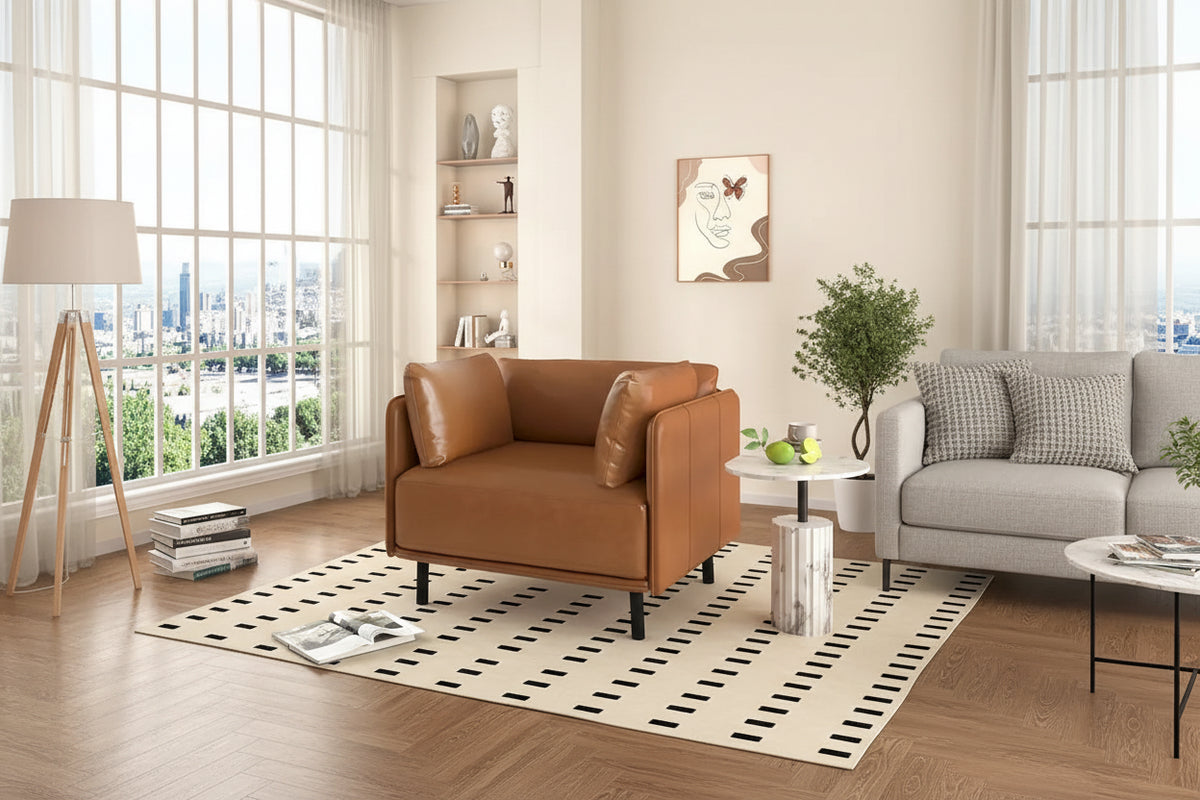 Daphne Faux Leather Lounge Chair by Christopher Knight Home