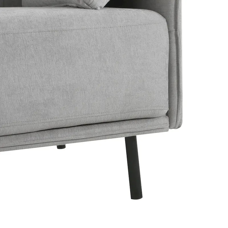 Wide Faux Leather Lounge Chair with Metal Legs