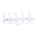 Wall-Mount Coat Rack with 5 Hooks, Aluminum Alloy, 12.6 Inches, White or Black