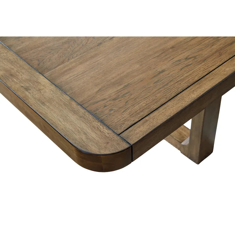 Extendable Farmhouse Dining Table, 84 to 108 Inches, Light Brown