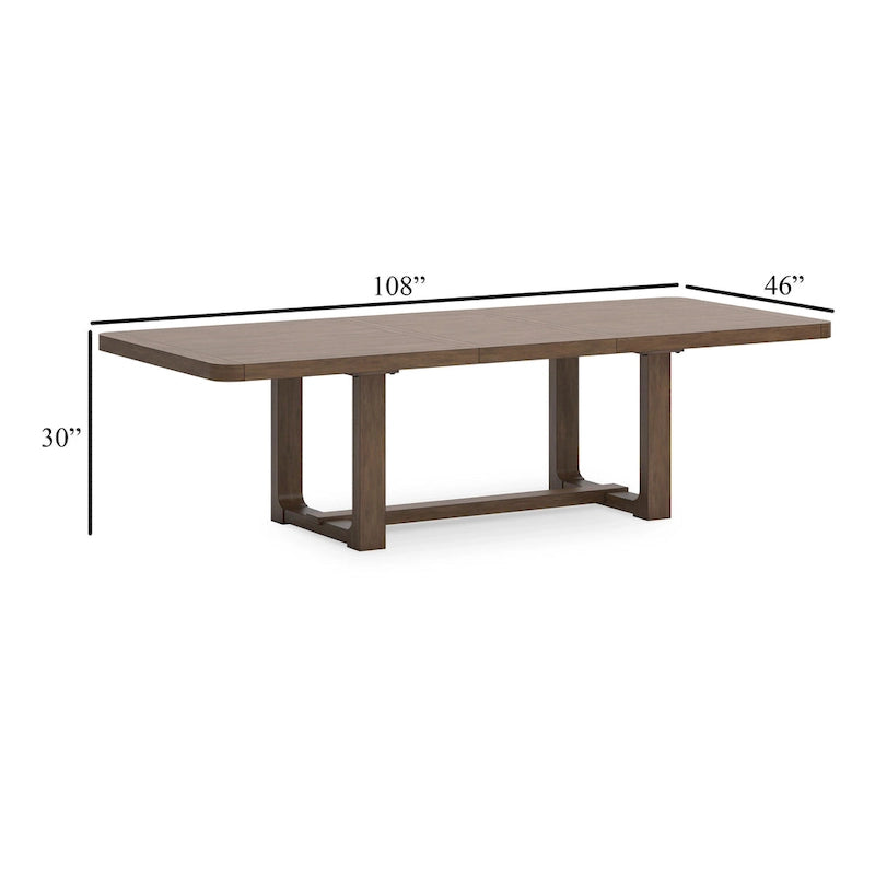 Extendable Farmhouse Dining Table, 84 to 108 Inches, Light Brown