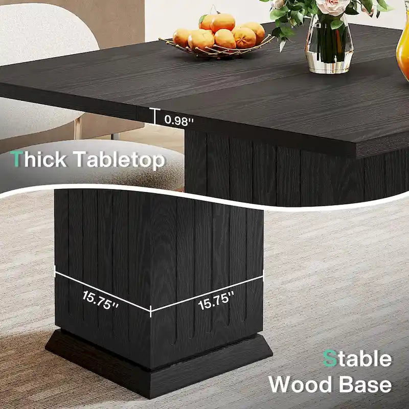 Modern Square Wood Dining Table for 4, White