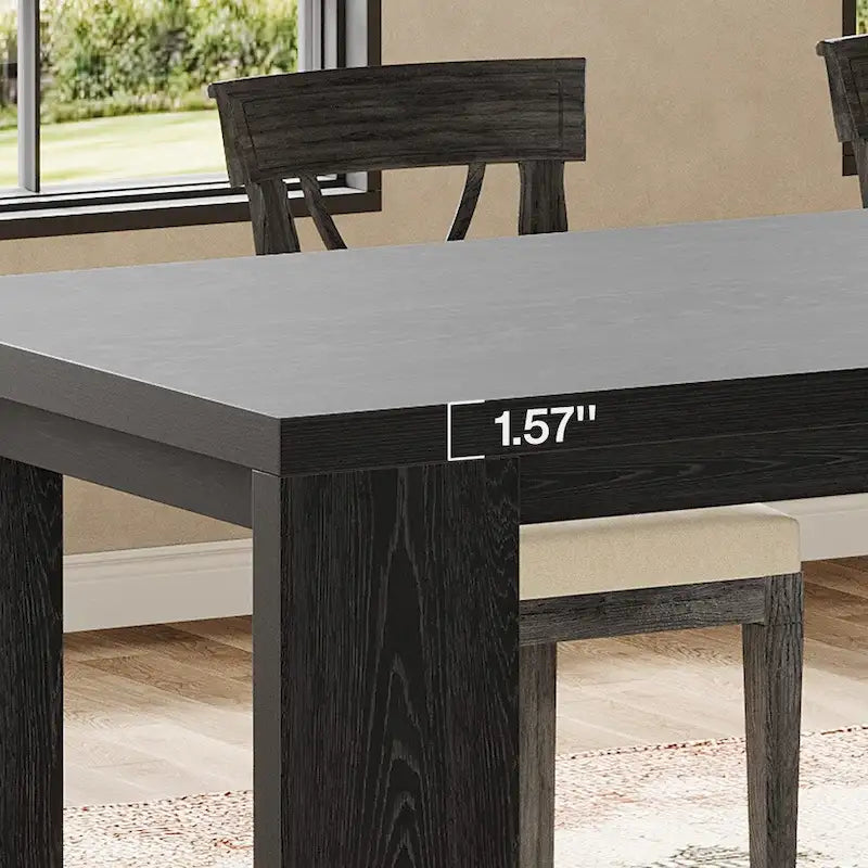 87-Inch Extra Long Dining Table for 6-8, Natural Wood Finish