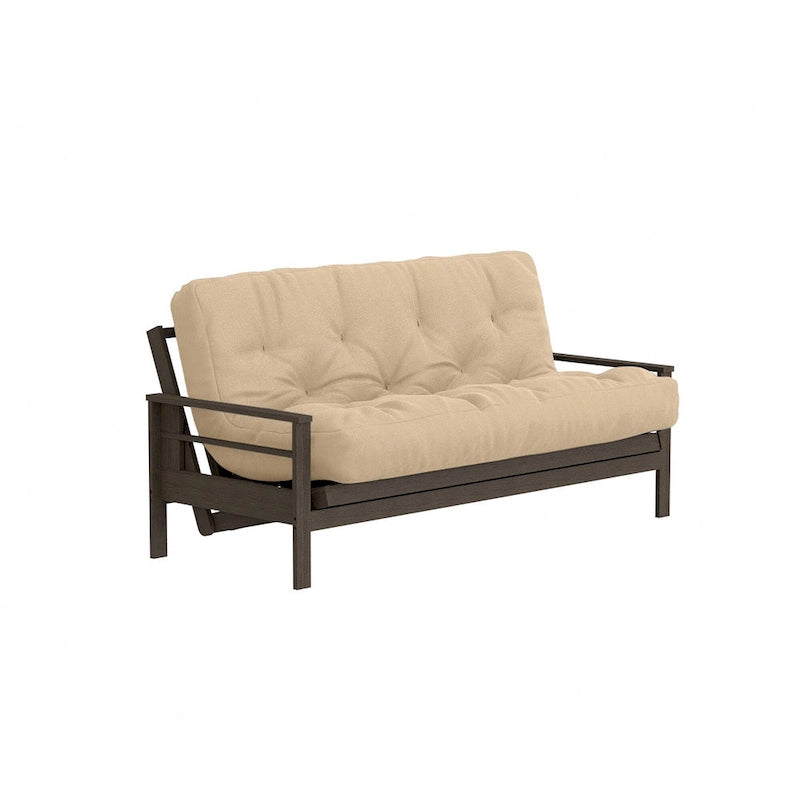 Futon Sofa Bed with Wood Frame and Gel Memory Foam Mattress