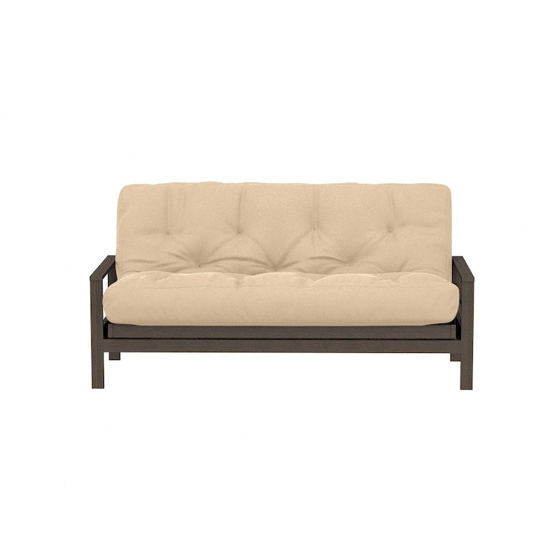 Futon Sofa Bed with Wood Frame and Gel Memory Foam Mattress