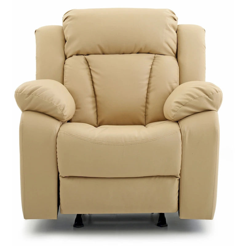 Faux Leather Rocker Recliner Chair with Channel Tufted Back
