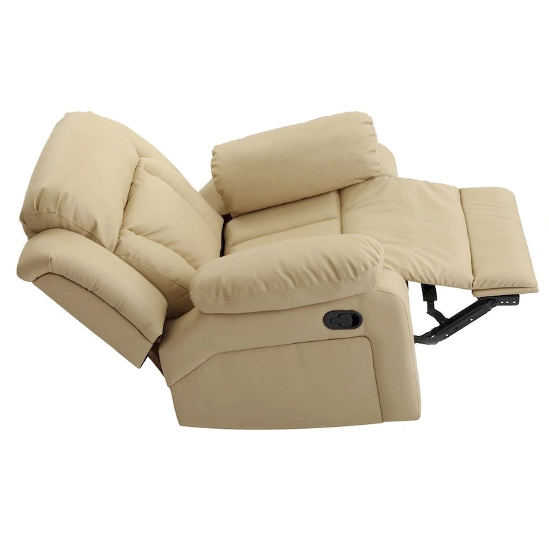 Faux Leather Rocker Recliner Chair with Channel Tufted Back