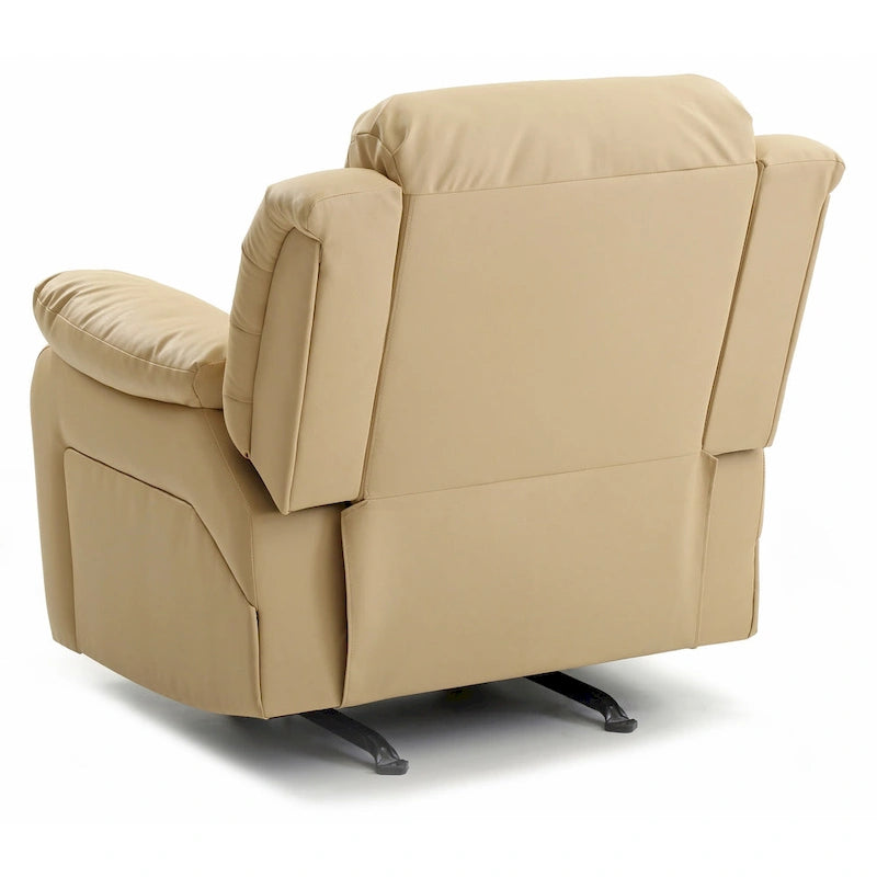 Faux Leather Rocker Recliner Chair with Channel Tufted Back