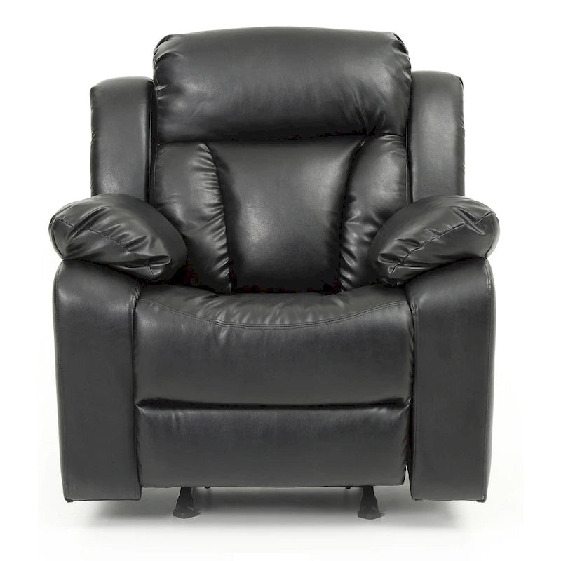 Faux Leather Rocker Recliner Chair with Channel Tufted Back