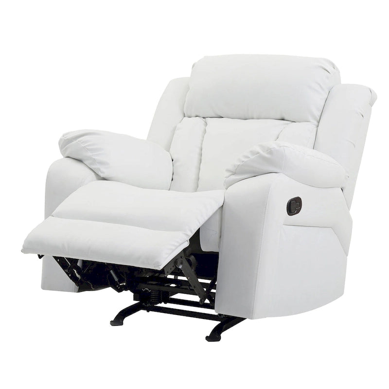 Faux Leather Rocker Recliner Chair with Channel Tufted Back