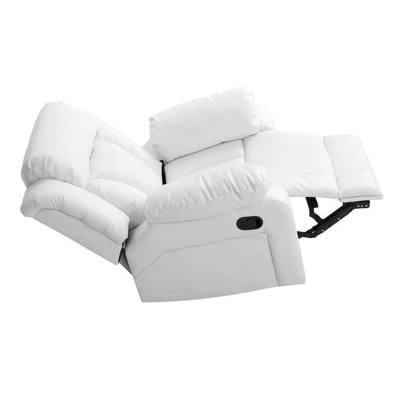 Faux Leather Rocker Recliner Chair with Channel Tufted Back