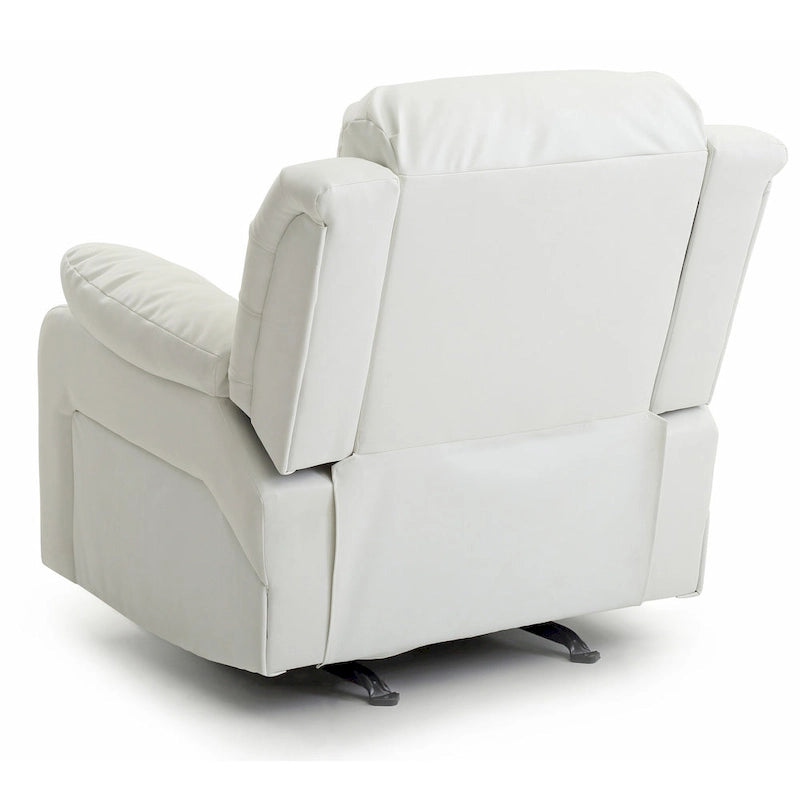 Faux Leather Rocker Recliner Chair with Channel Tufted Back