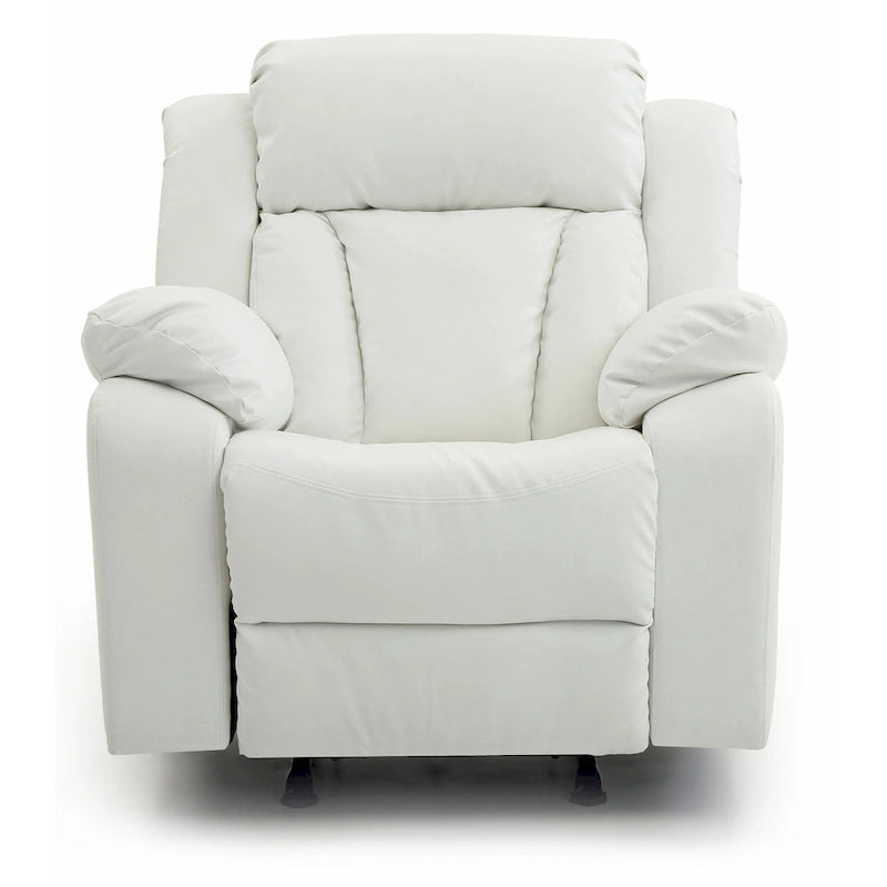 Faux Leather Rocker Recliner Chair with Channel Tufted Back