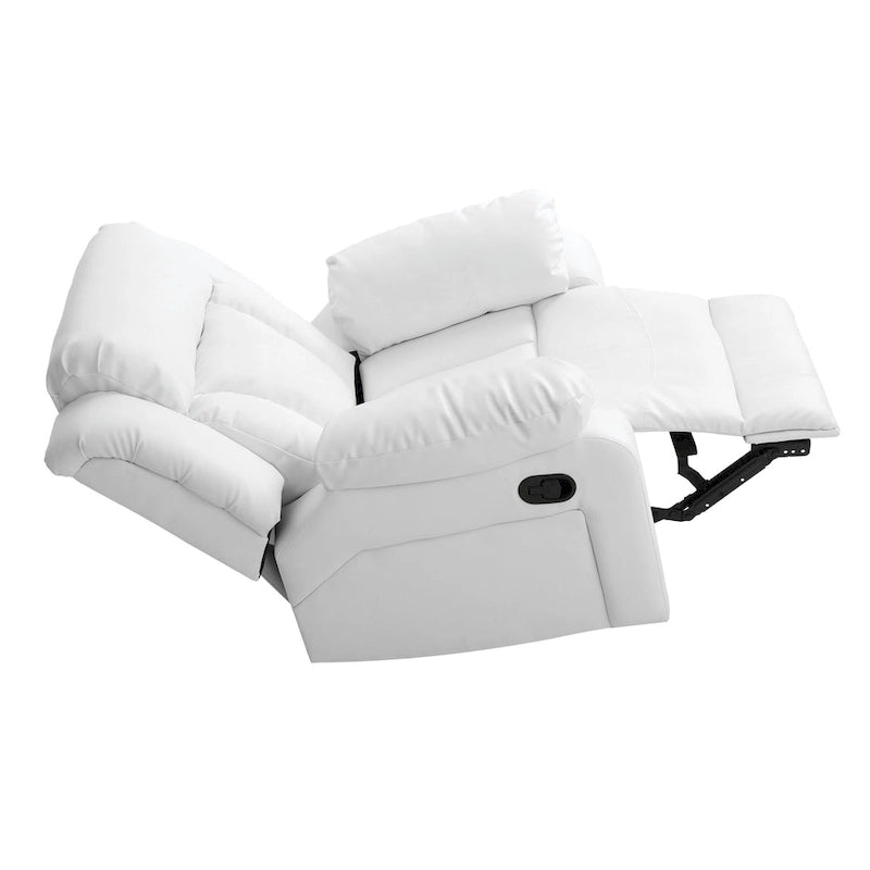 Faux Leather Rocker Recliner Chair with Channel Tufted Back