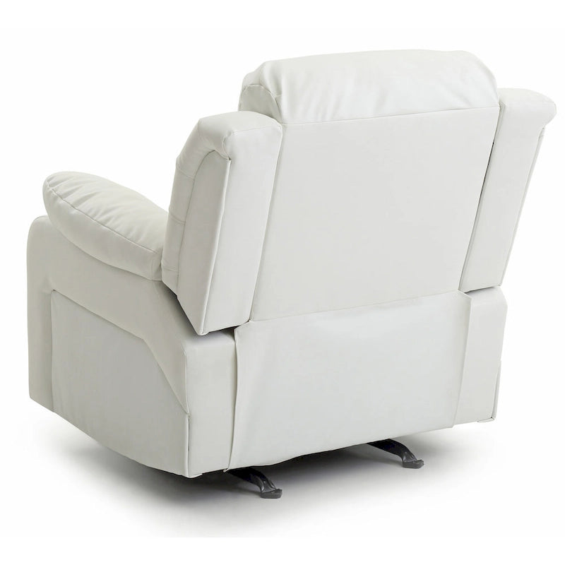 Faux Leather Rocker Recliner Chair with Channel Tufted Back