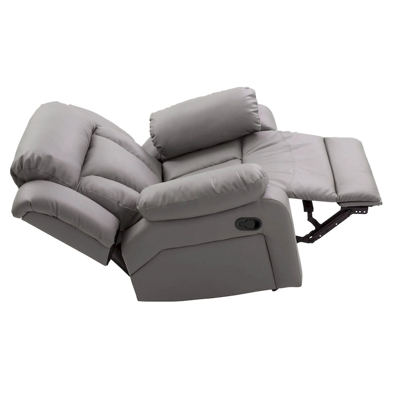 Faux Leather Rocker Recliner Chair with Channel Tufted Back
