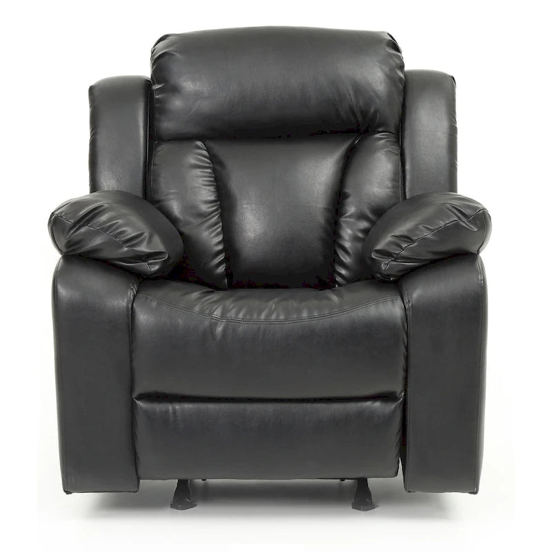 Faux Leather Rocker Recliner Chair with Channel Tufted Back