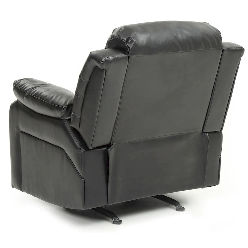 Faux Leather Rocker Recliner Chair with Channel Tufted Back