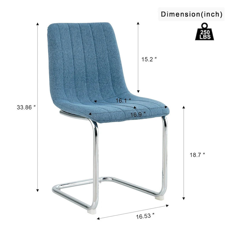 Upholstered Dining Chair with Metal Legs, Set of 4