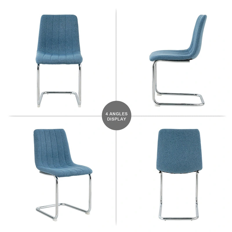 Upholstered Dining Chair with Metal Legs, Set of 4