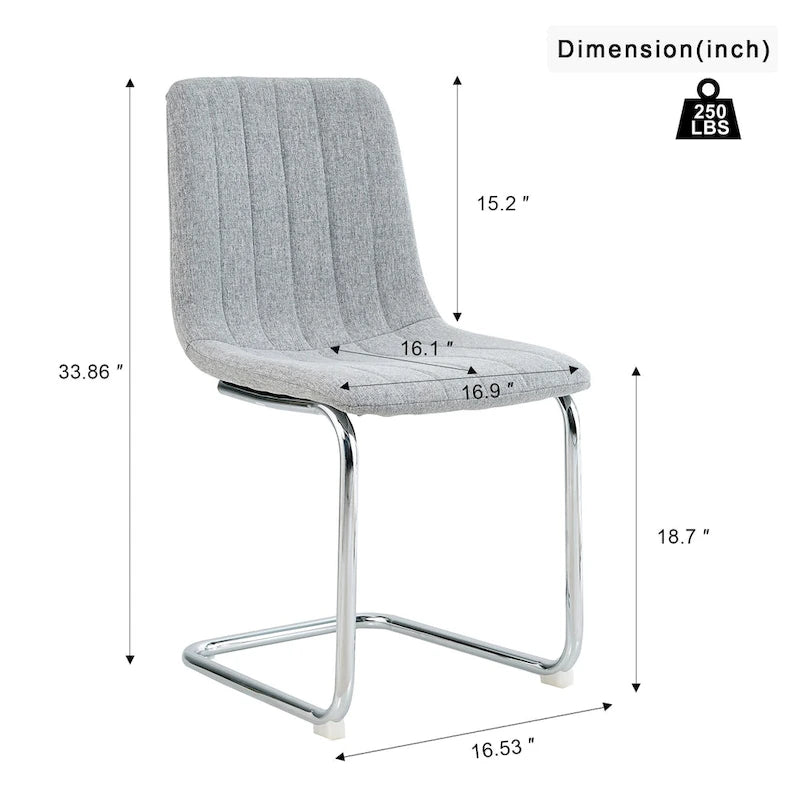 Upholstered Dining Chair with Metal Legs, Set of 4