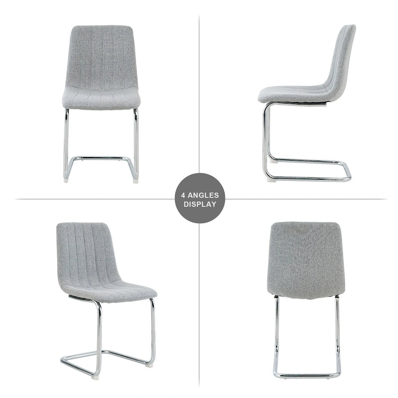 Upholstered Dining Chair with Metal Legs, Set of 4