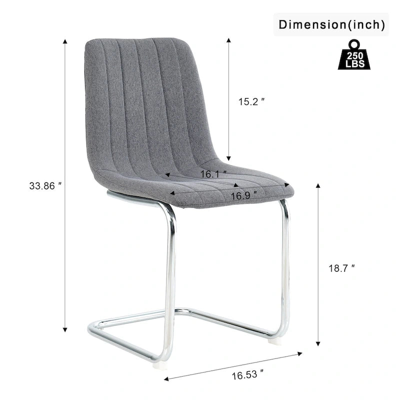 Upholstered Dining Chair with Metal Legs, Set of 4