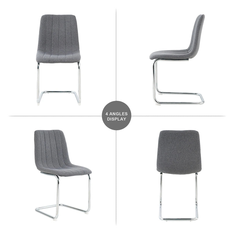 Upholstered Dining Chair with Metal Legs, Set of 4