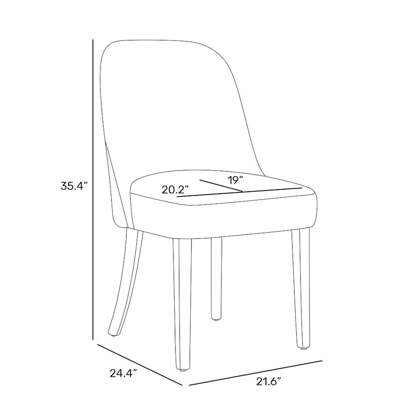 Water and Stain Resistant Upholstered Side Chair with Solid Wood Frame