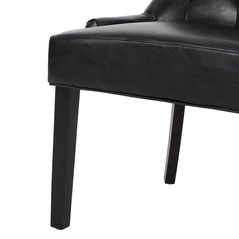 Tufted Upholstered Dining Chair with Wood Legs, Set of 2
