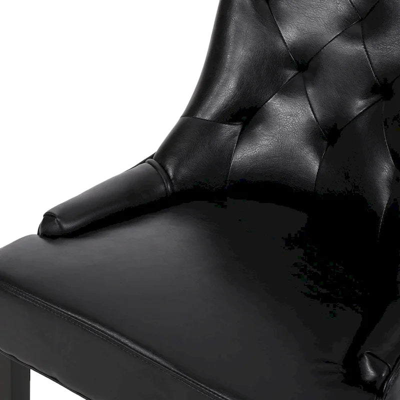 Tufted Upholstered Dining Chair with Wood Legs, Set of 2