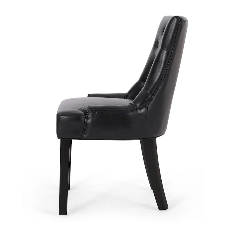 Tufted Upholstered Dining Chair with Wood Legs, Set of 2