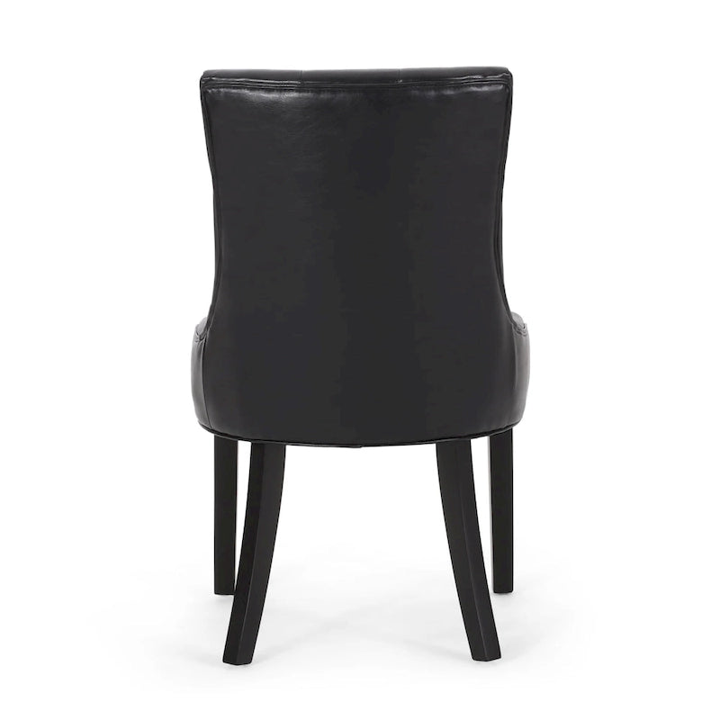 Tufted Upholstered Dining Chair with Wood Legs, Set of 2