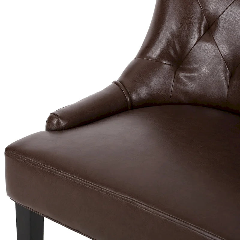 Tufted Upholstered Dining Chair with Wood Legs, Set of 2