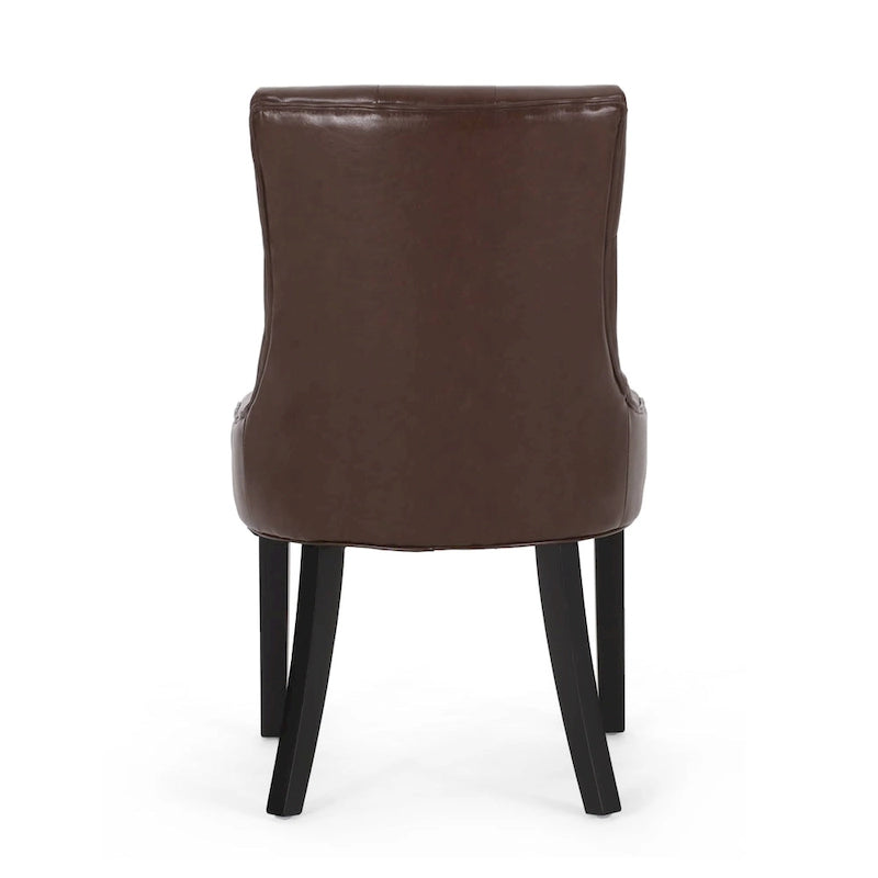 Tufted Upholstered Dining Chair with Wood Legs, Set of 2