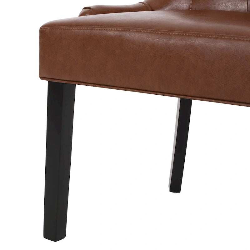 Tufted Upholstered Dining Chair with Wood Legs, Set of 2