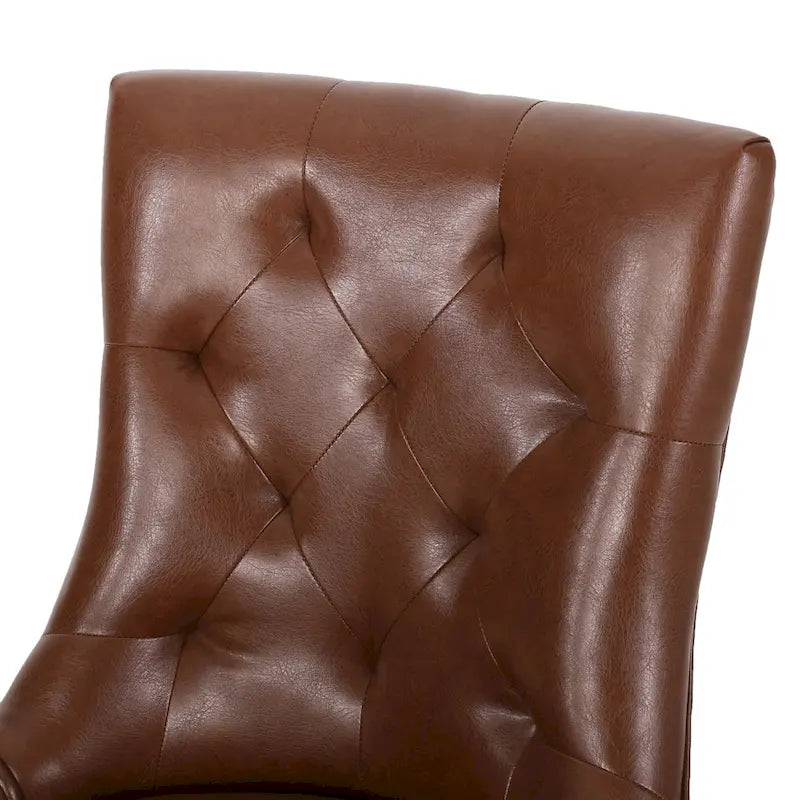 Tufted Upholstered Dining Chair with Wood Legs, Set of 2