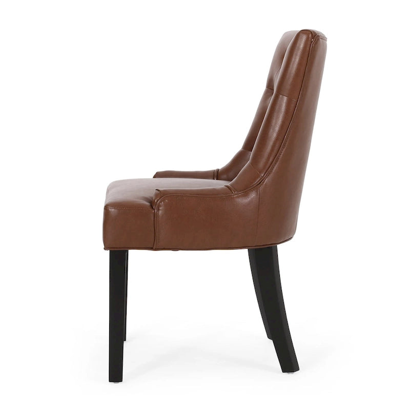 Tufted Upholstered Dining Chair with Wood Legs, Set of 2