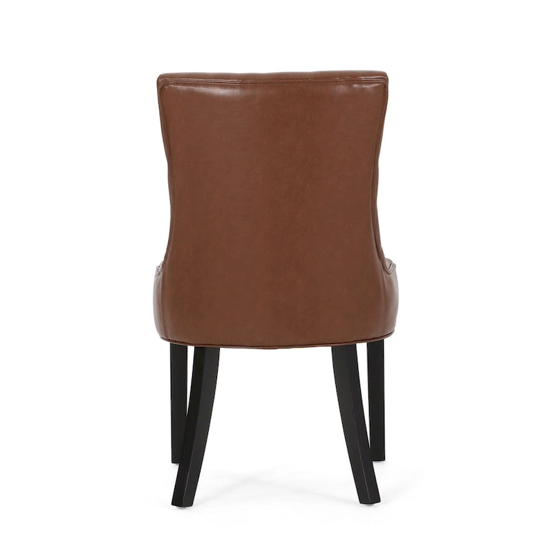 Tufted Upholstered Dining Chair with Wood Legs, Set of 2