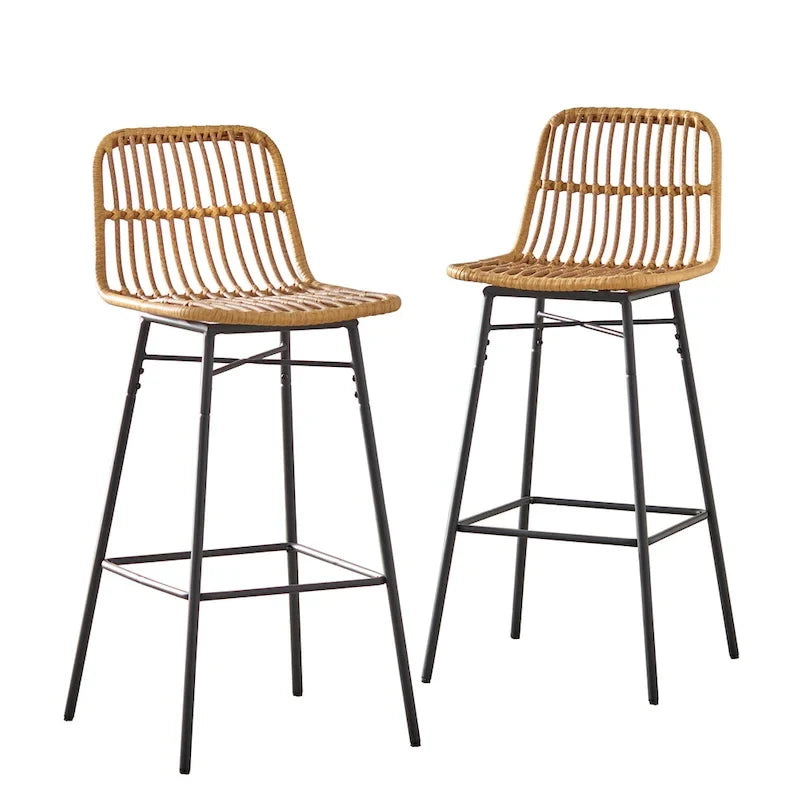 30-Inch Faux Leather Swivel Bar Stool with Metal Legs