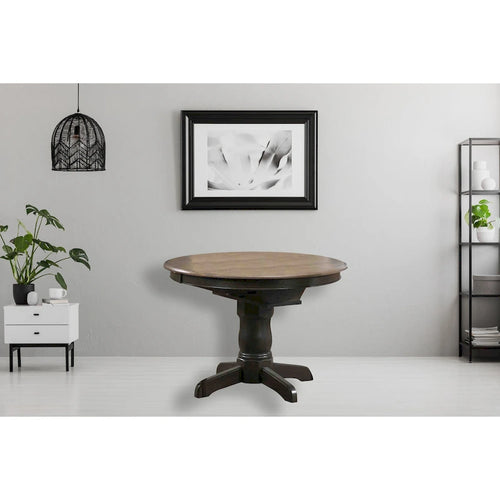 Round Butterfly Leaf Dining Table - N/A