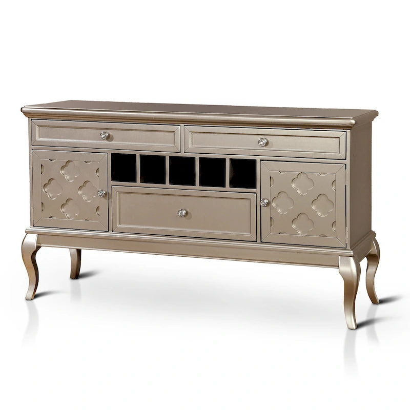 60-Inch Glam Wood Buffet Sideboard with Moroccan Accents