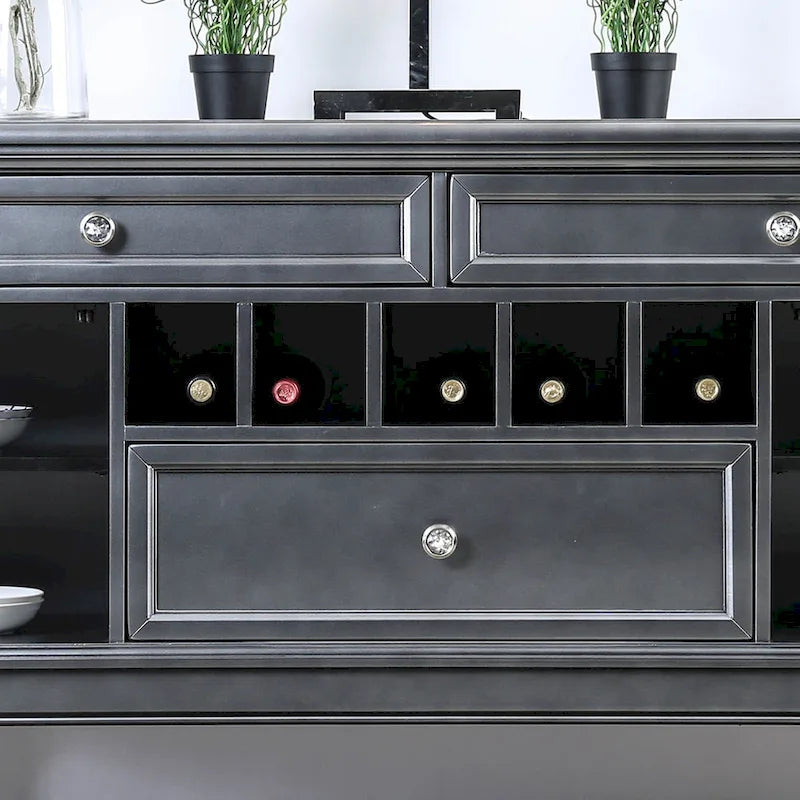 60-Inch Glam Wood Buffet Sideboard with Moroccan Accents
