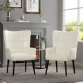 High-Back Tufted Wingback Accent Chair, Cream, Brown or Taupe