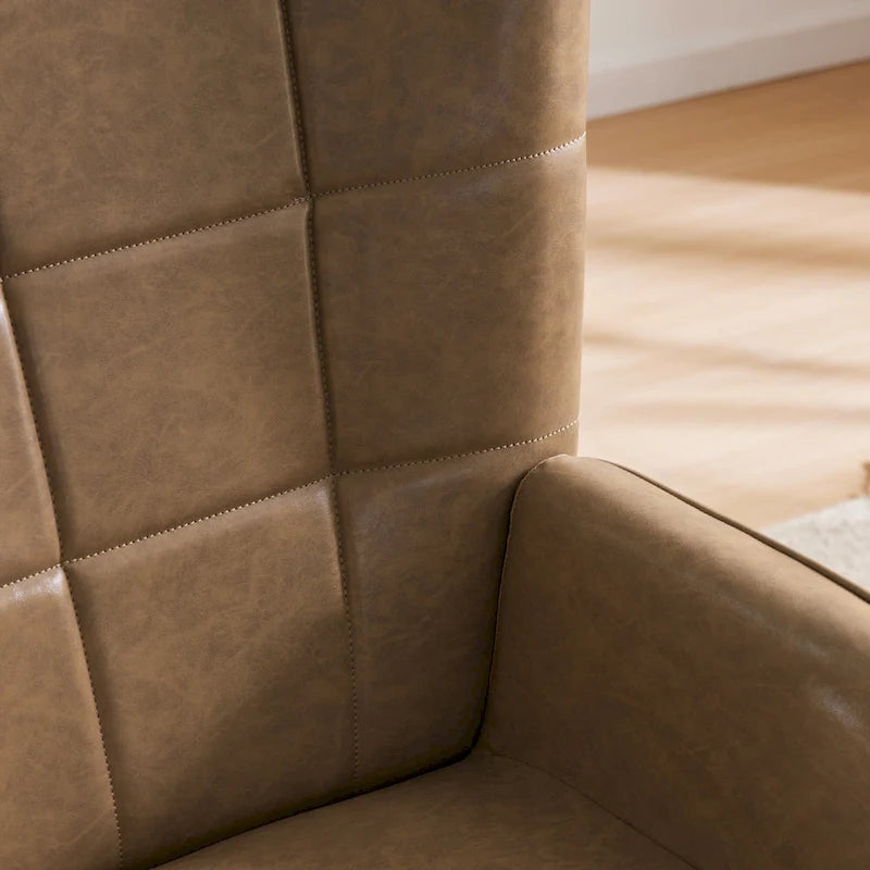 High-Back Tufted Wingback Accent Chair, Cream, Brown or Taupe