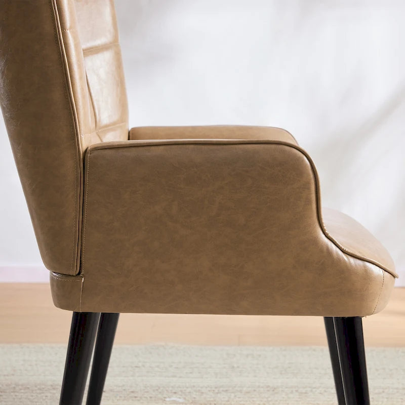 High-Back Tufted Wingback Accent Chair, Cream, Brown or Taupe